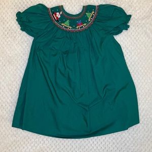 Smocked Christmas dress. EUC
